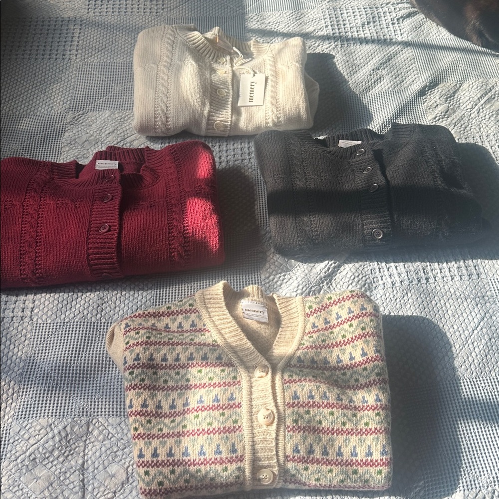 Memery Lot of 4 Wool Vintage Inspired Cardigans SZ XL